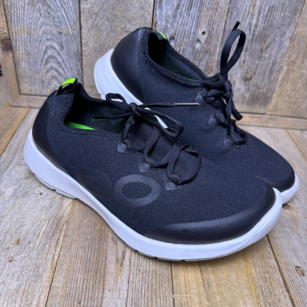 OOFOS OOmg Sport Low Black White Recovery Shoes Womens 8 EU 39 08012023-23